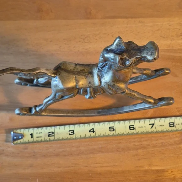 VINTAGE Solid Brass Rocking Horse Figurine Home Decor - Picture 11 of 15